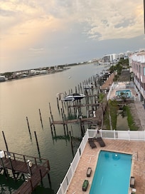Intercostal water view from the balcony.