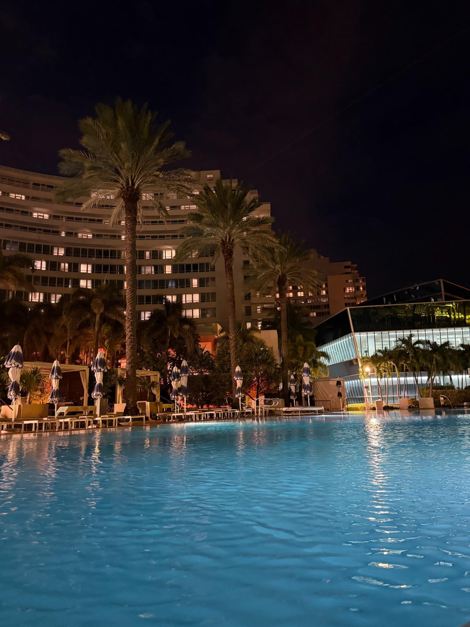 One of the pool during the night