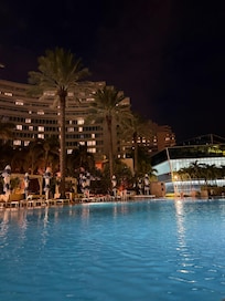 One of the pool during the night
