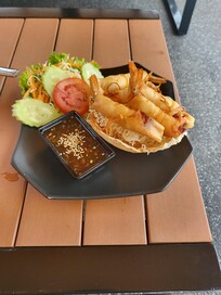 Spring rolls for a snack definitely exceeded expectations.