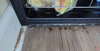 Floor in front of 3 Rd floor refrigerator same on 4th floor as well. Next picture is the thermostat on Sunday morning after not being able to cool the upstairs.