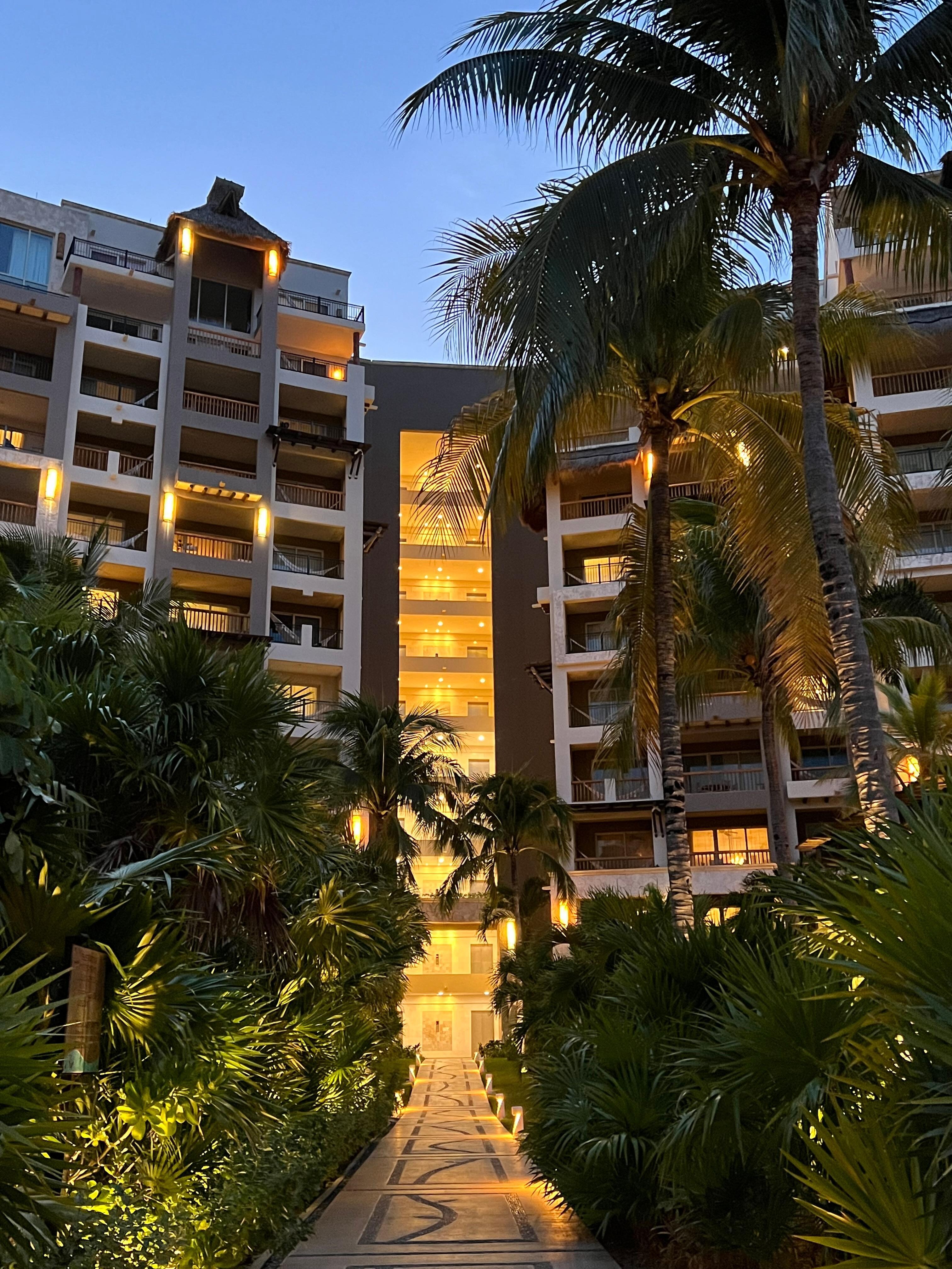 Place lit up at night