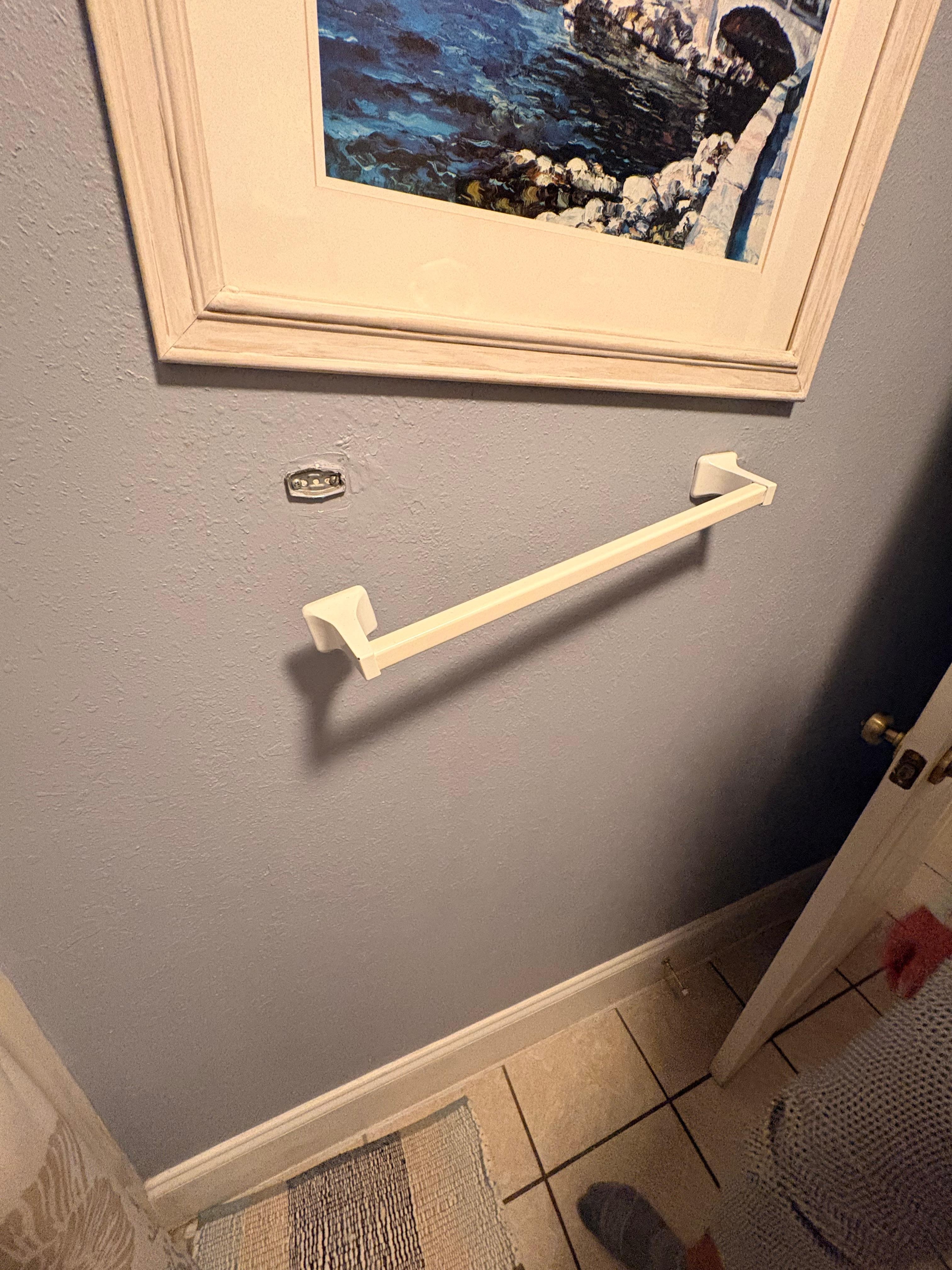 Towel bar falls off