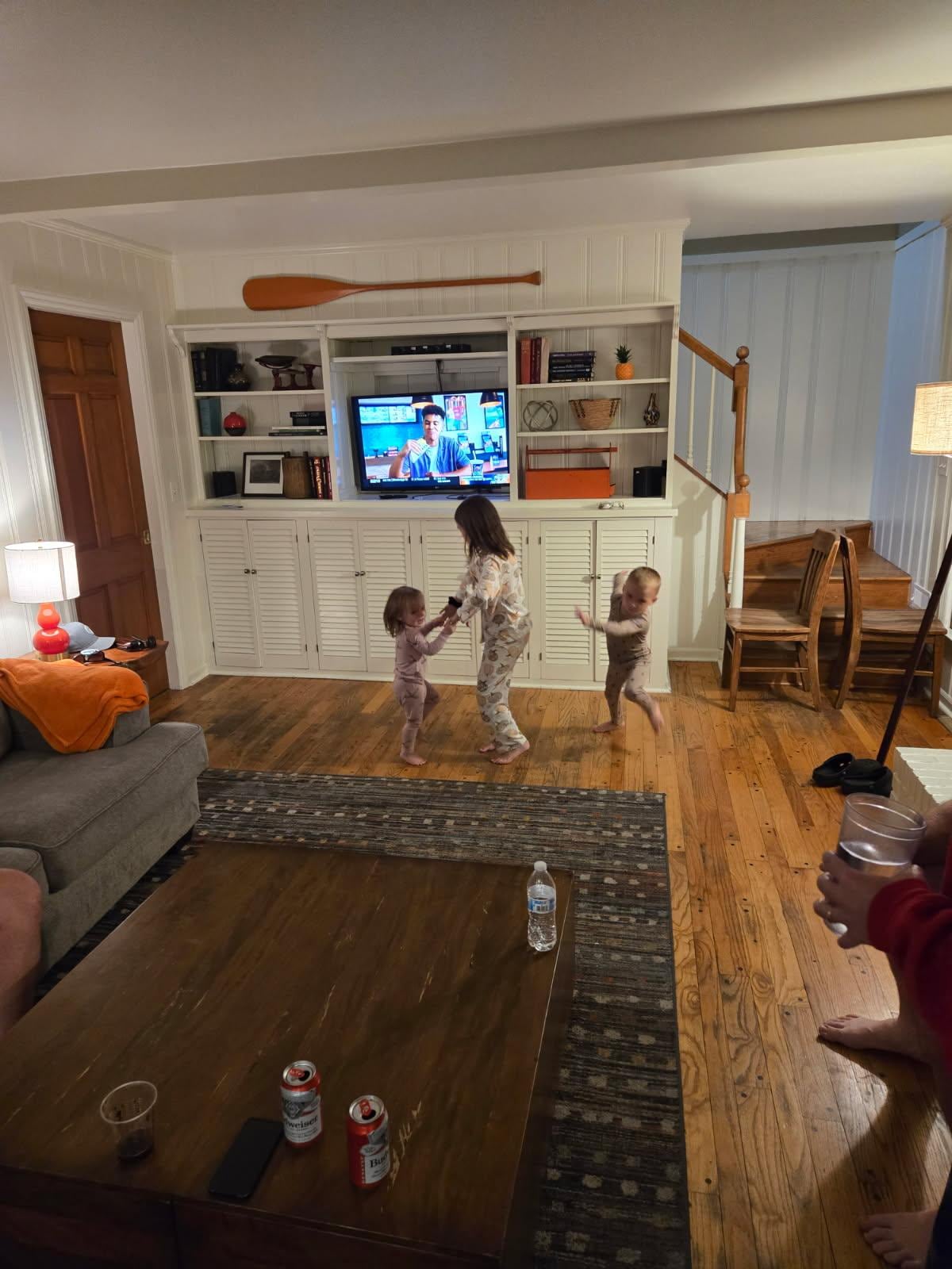 Dancing in the main living room. 