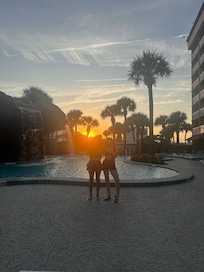 Amazing pool area with great sunsets.