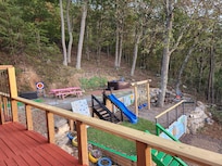 Playground and fire pit area