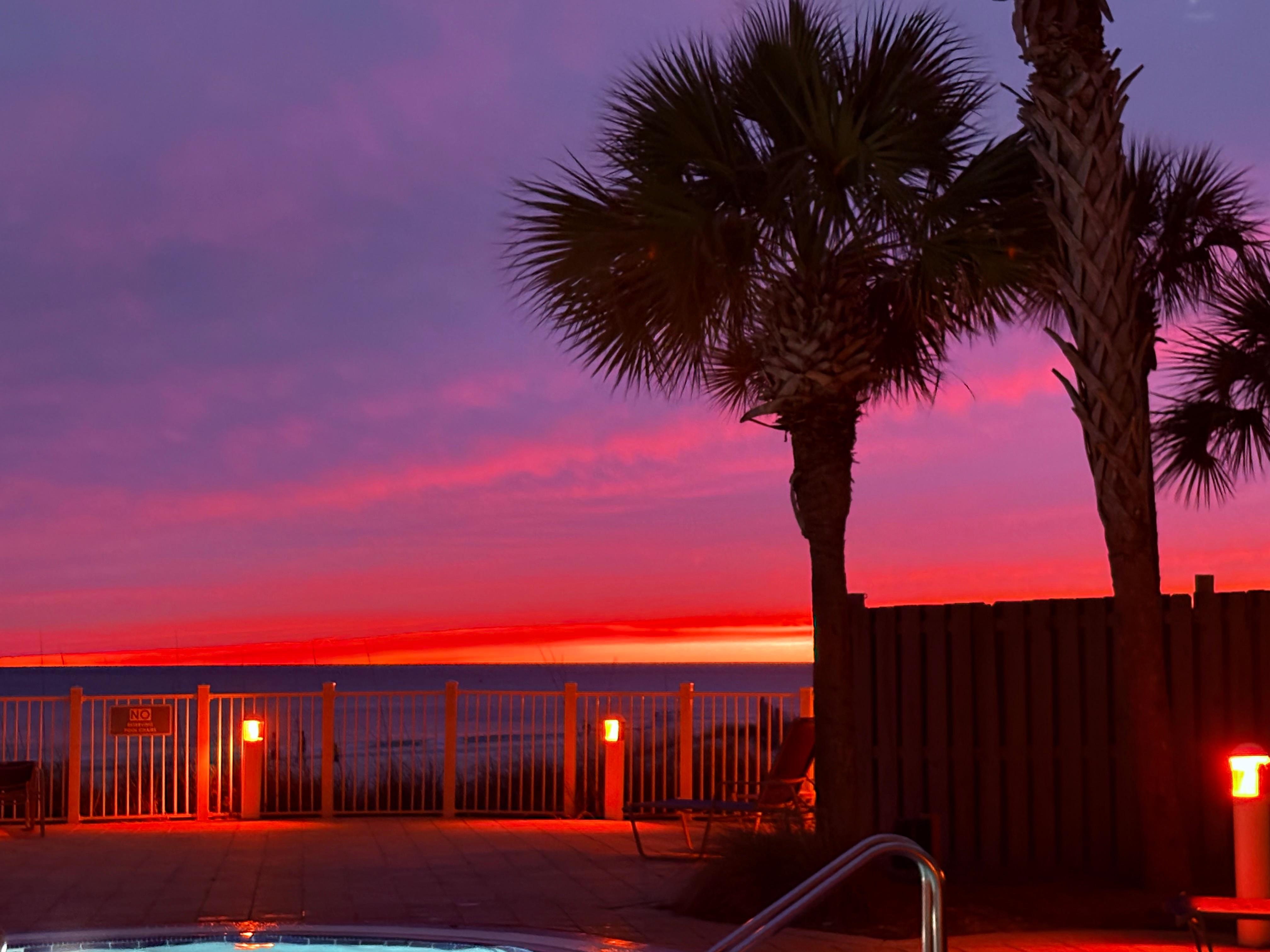 Pool at sunset 