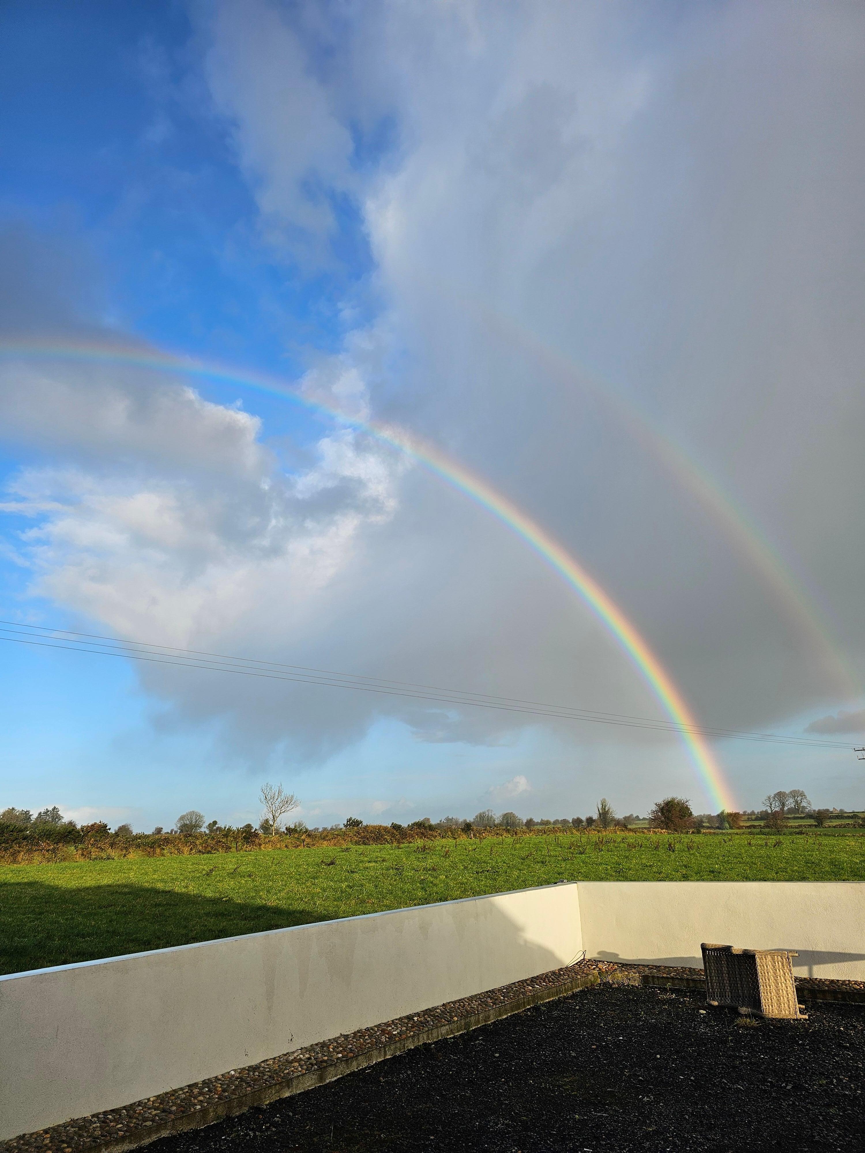 The first morning we saw this double rainbow. Beautiful 