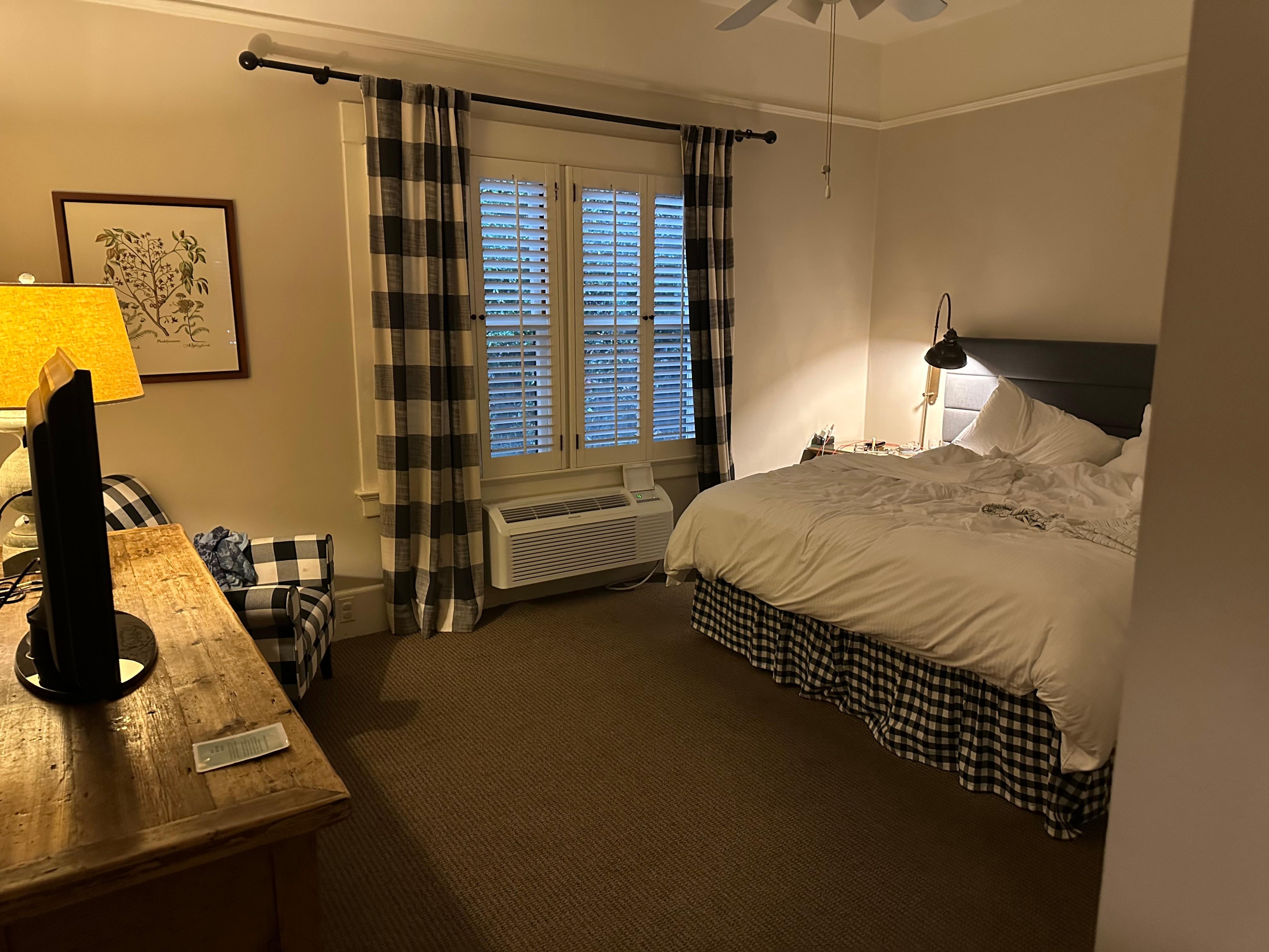 Our spacious, well-appointed, and comfortable, king sized bedroom