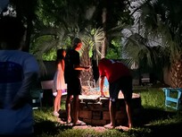 Fire pit - make sure to bring a lighter and fluid!