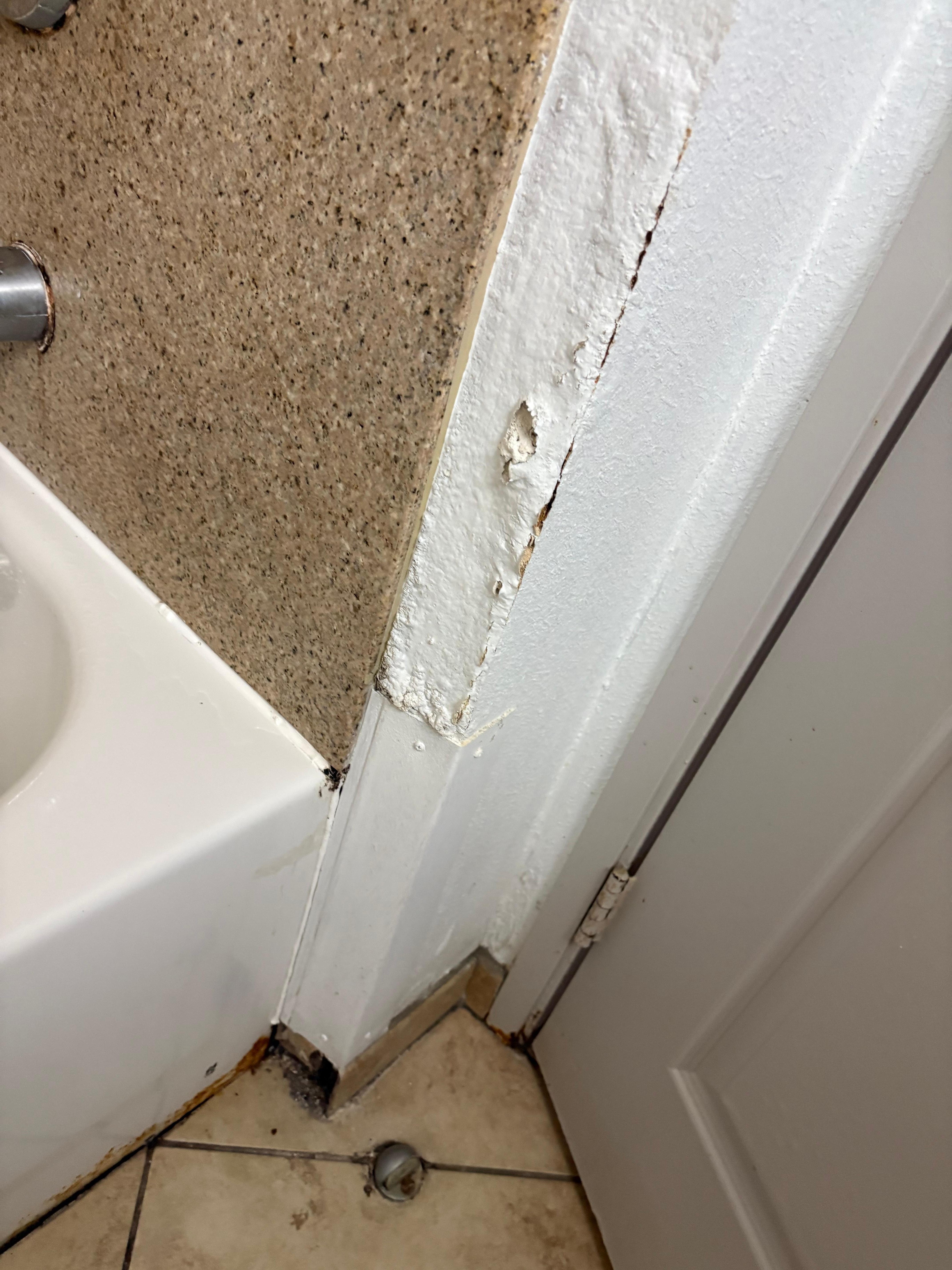 Wall has water damage 
