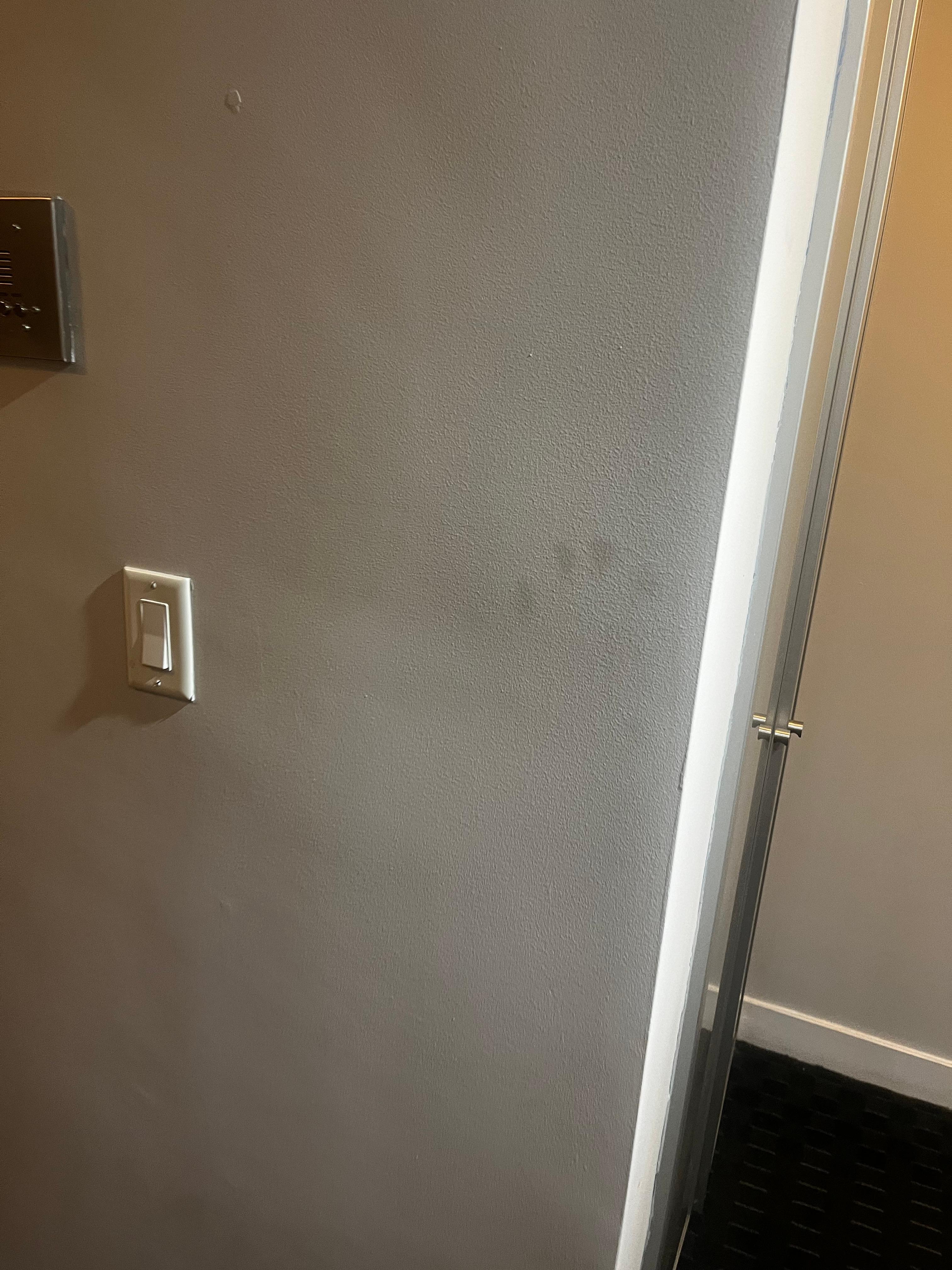 Dirty hand print on the wall when we walked into our room