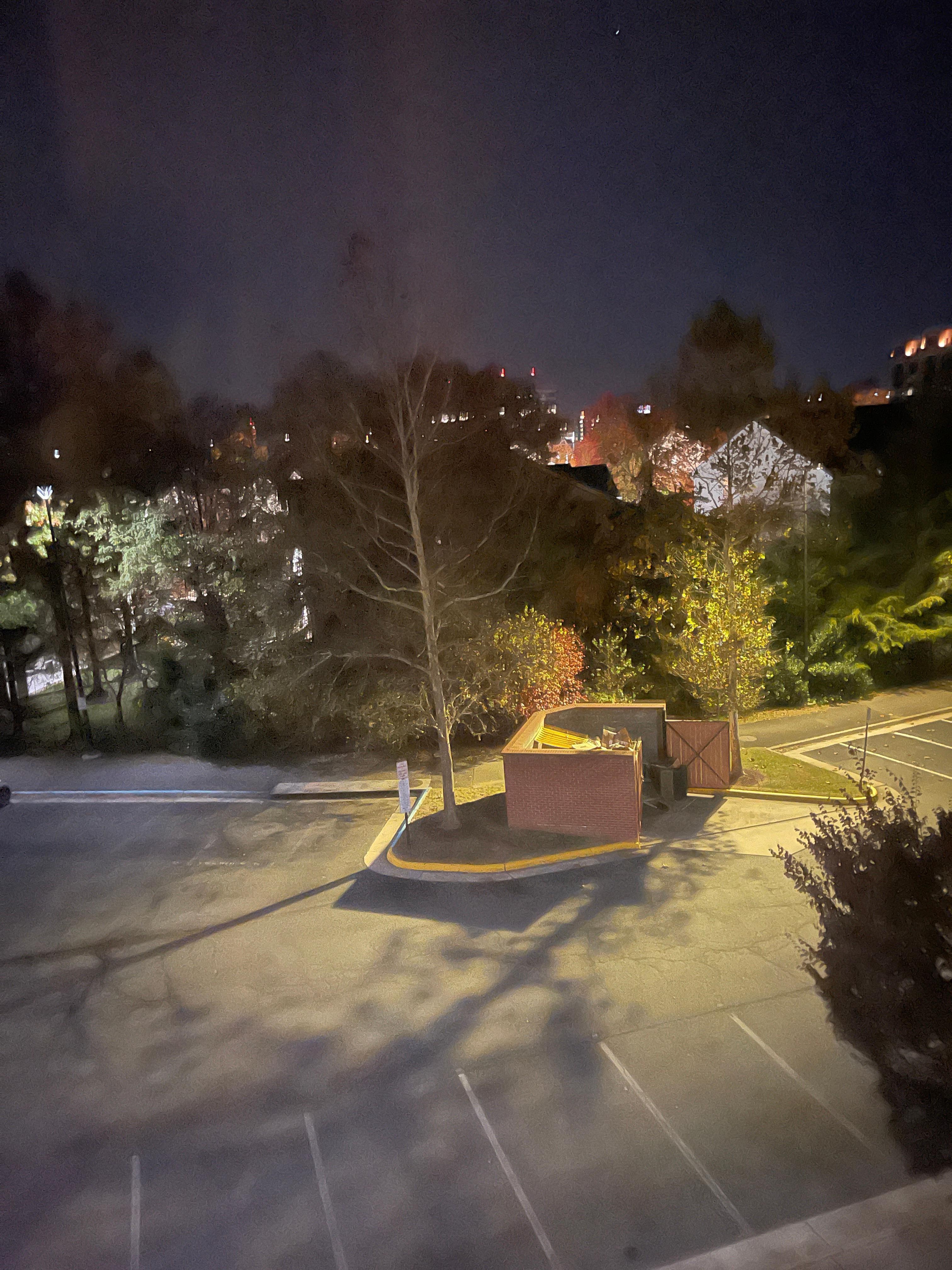 View of outside was not very nice due to trash overflow.  This should be an easy fix… ??? Not sure who’s responsible for this area.  Workers should not be allowed to use the hotel receptacles perhaps.  