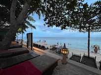 The front of the shared big pool next to the beach