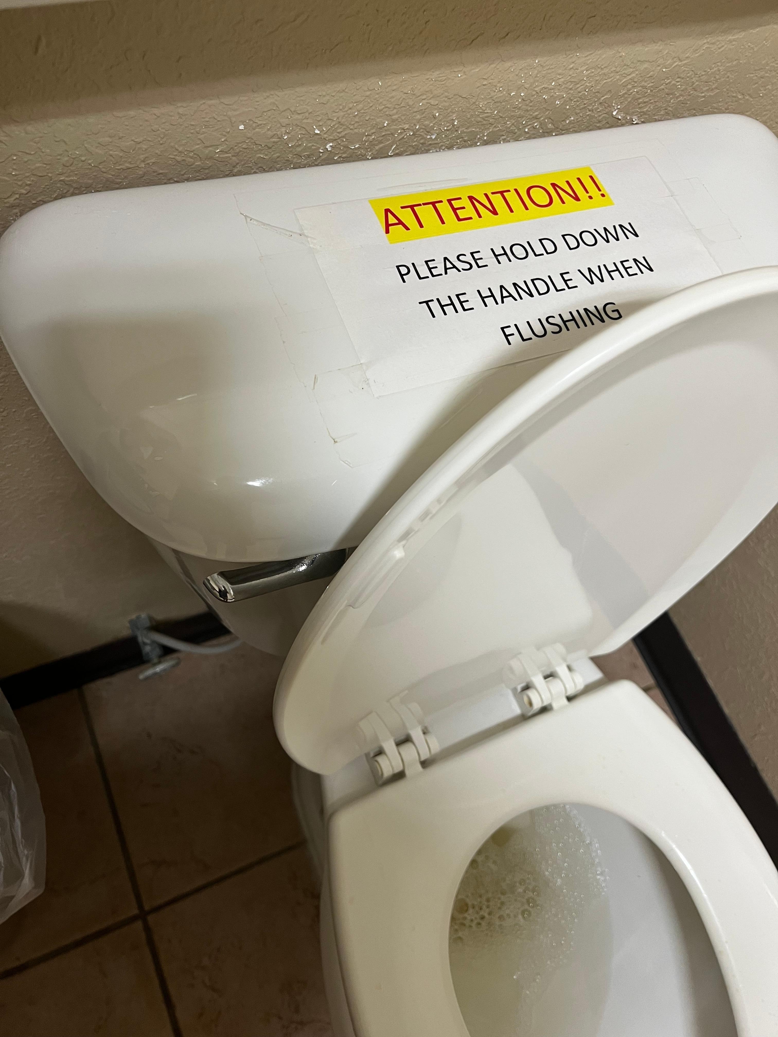 Bathroom in pool room broken.