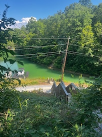 Path to the lake - two sets of steps