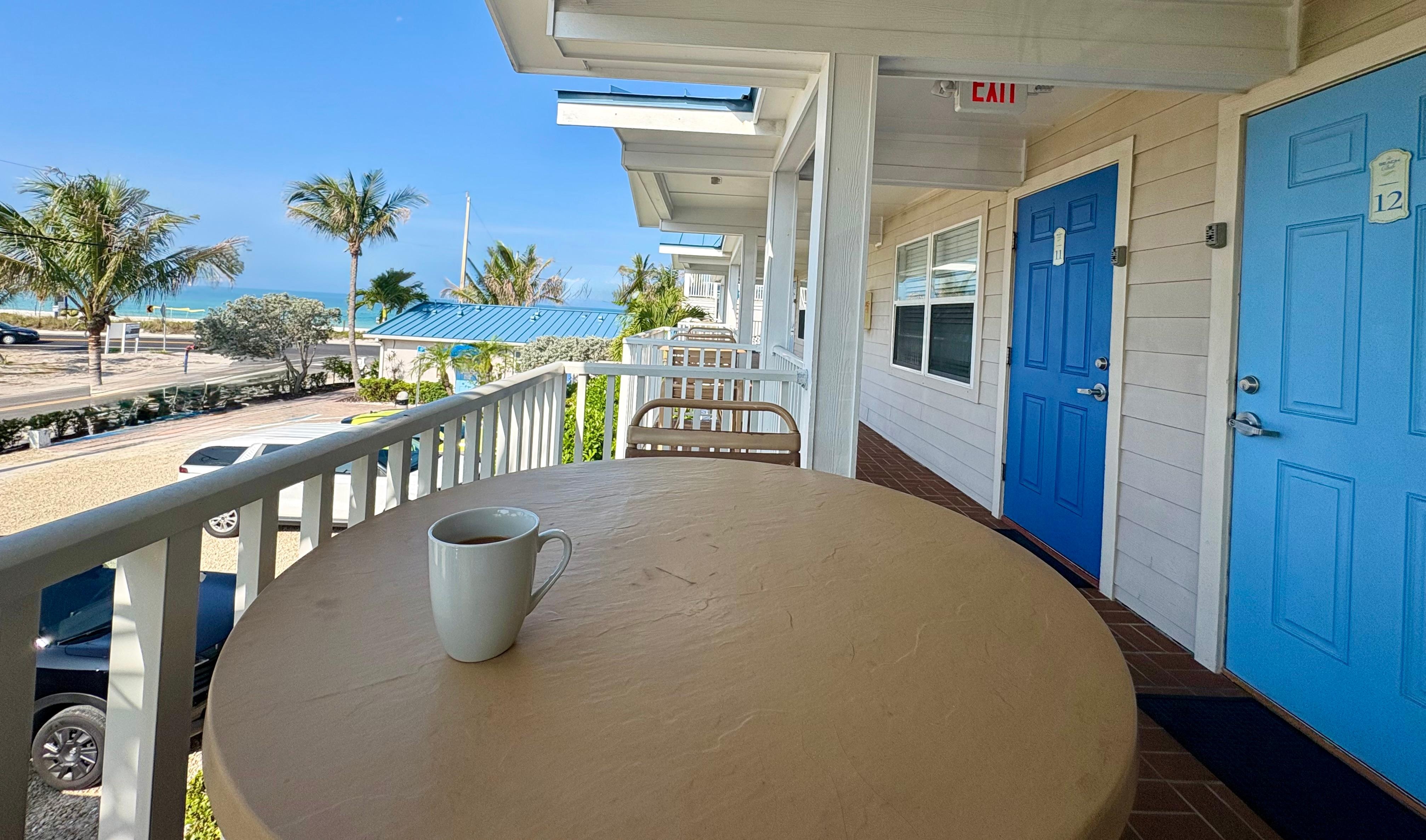 Morning coffee on the balcony