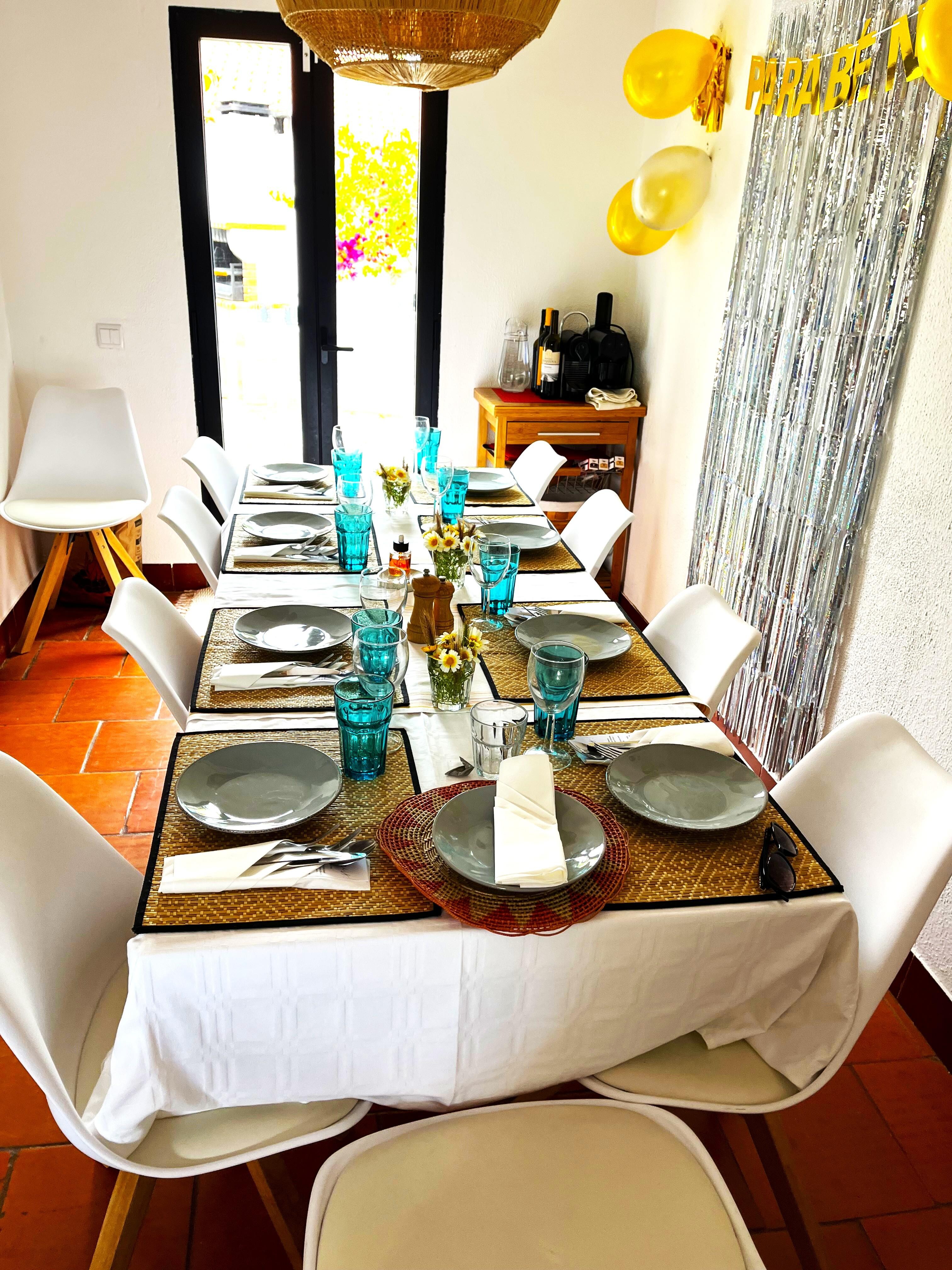 Lunch set up in Dining room