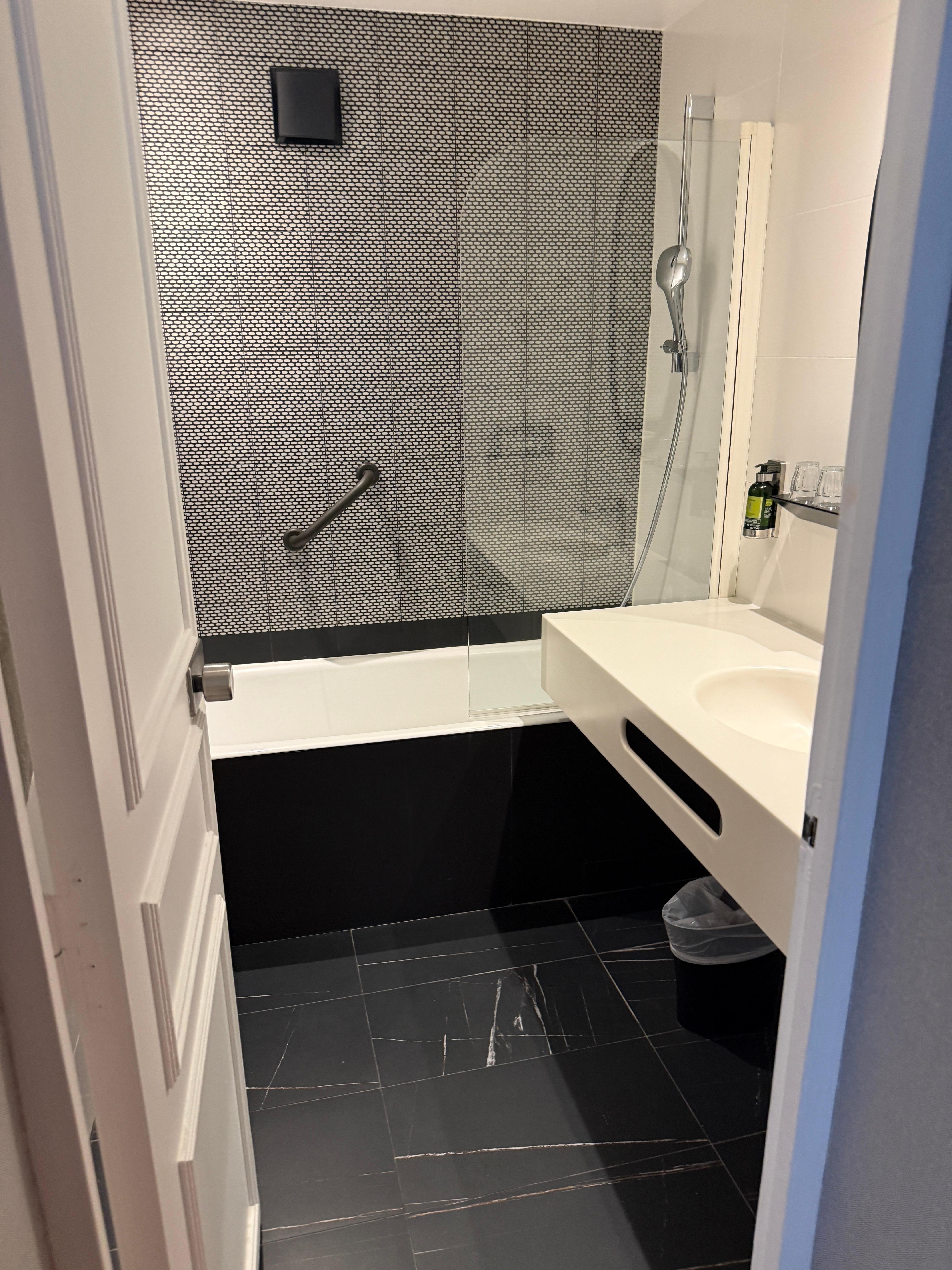 Shower and sink separate from the toilet