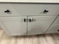 Cabinet had a lock no access to the dishes