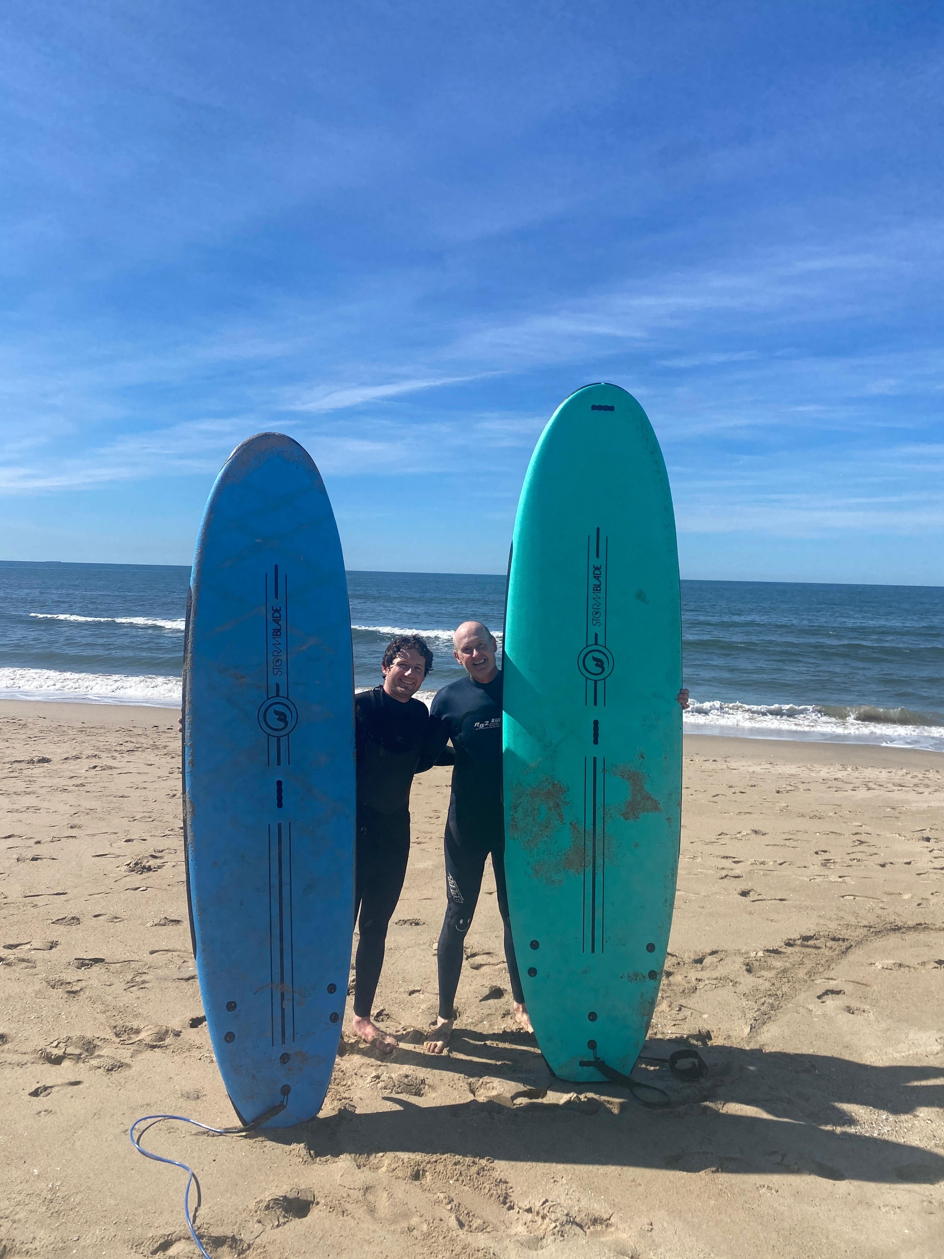 Surfing steps away from the house!