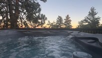 Relaxing in the hot tub after a long day of hiking.