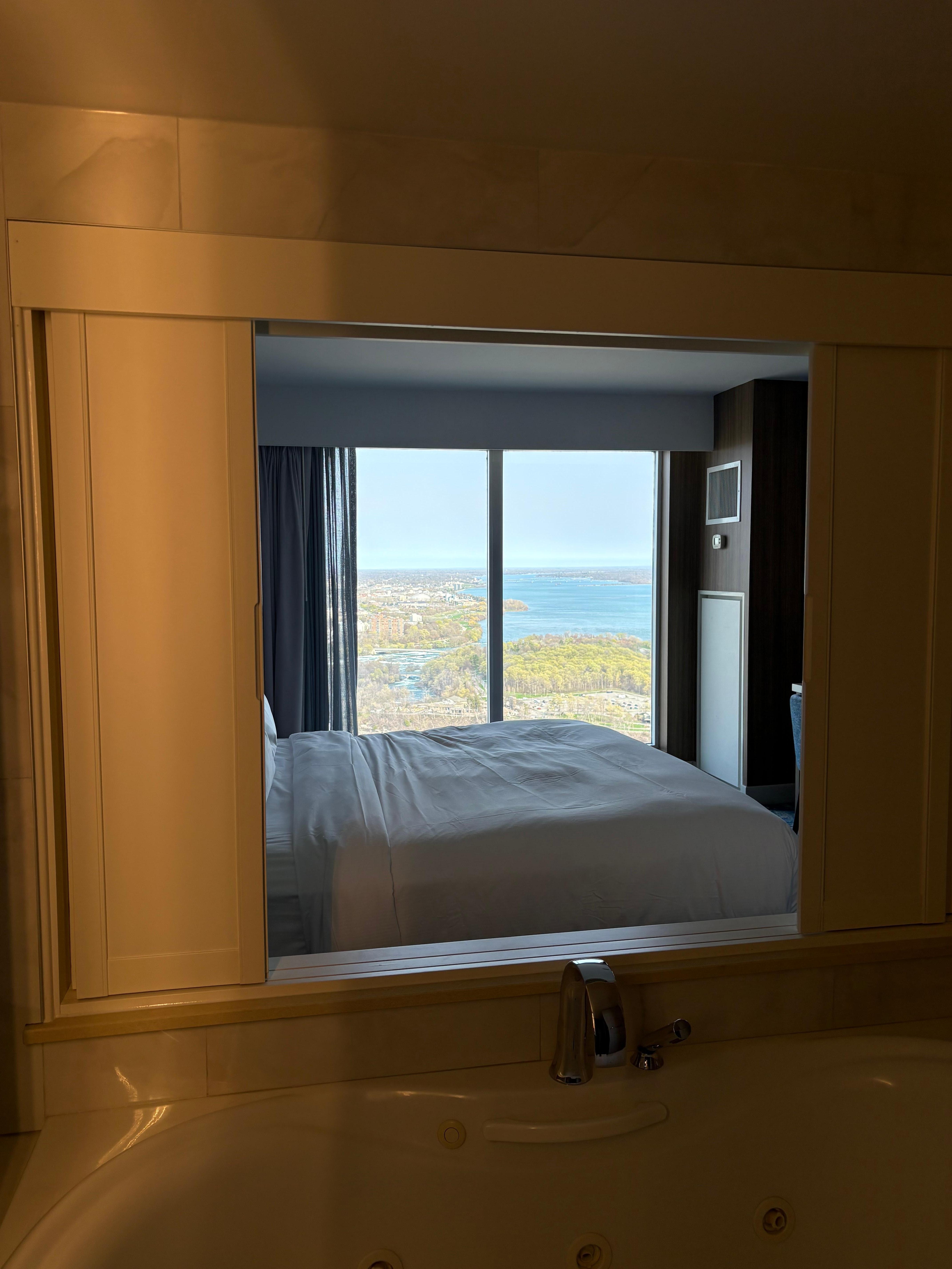 The bathroom and whirlpool tub