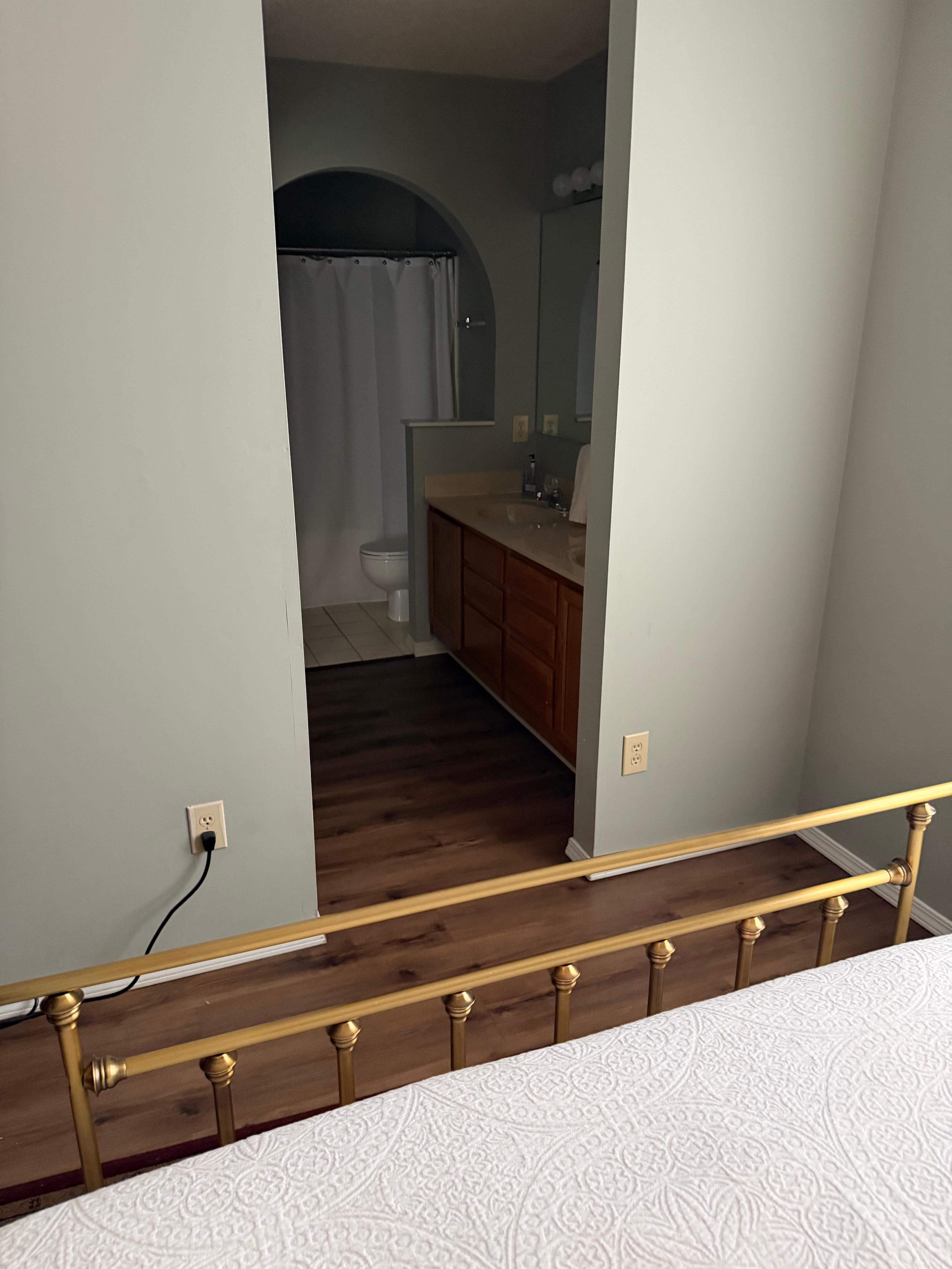 Our only complaint with the house was that there was no bathroom door in the master bedroom.