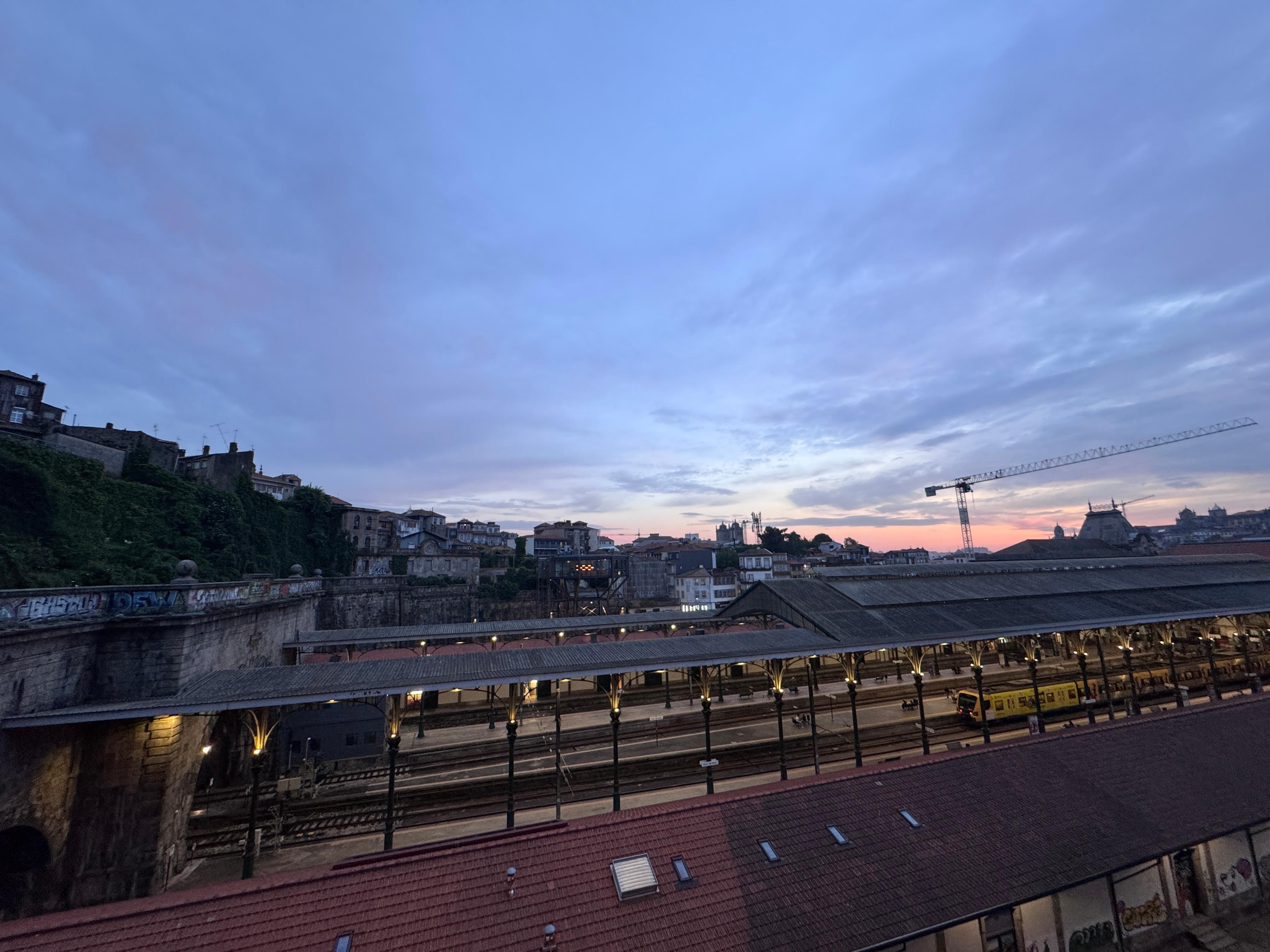 Balcony view worked for us.  It overlooked the train station but we never heard them!