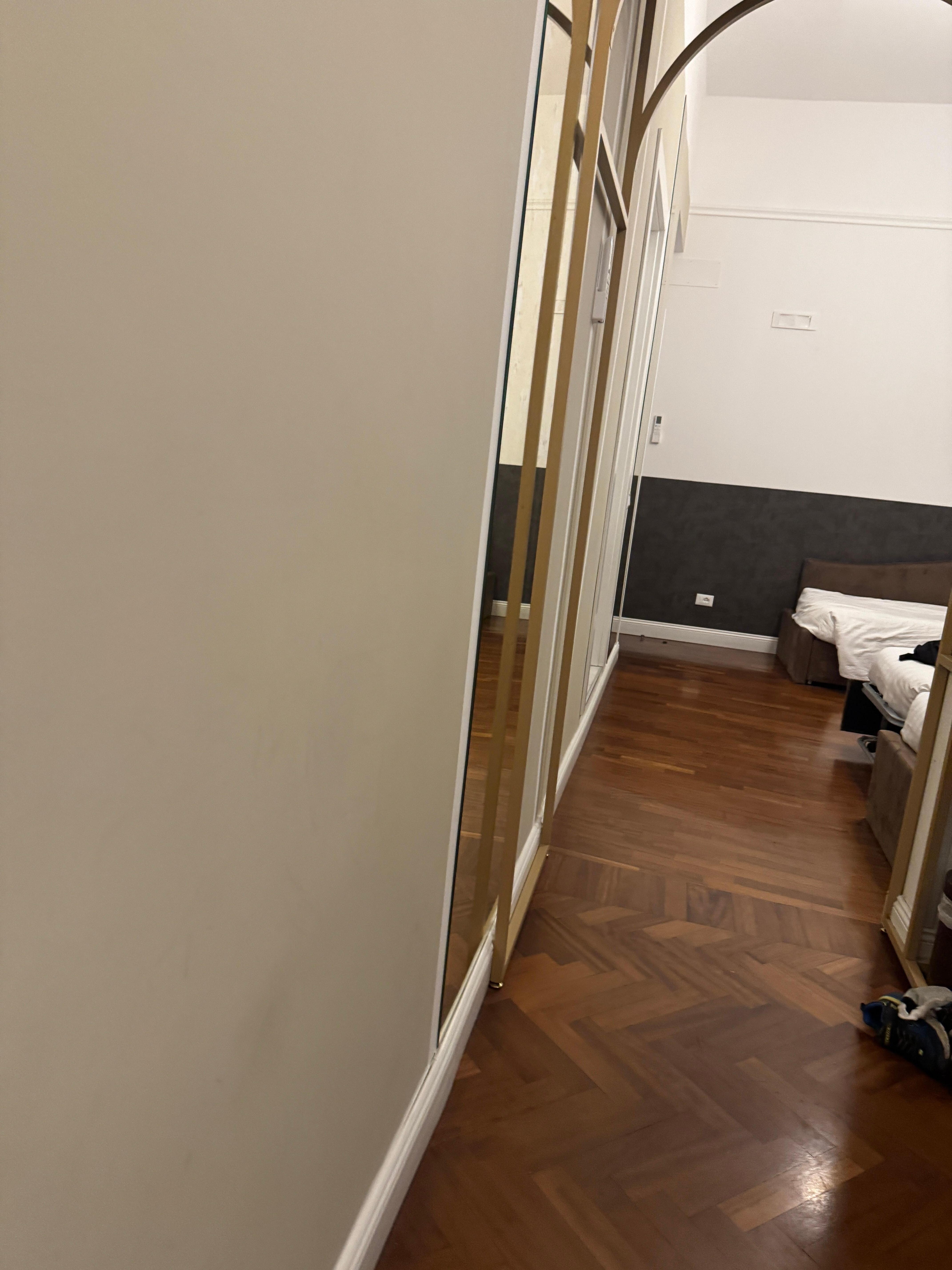 Between the two rooms 