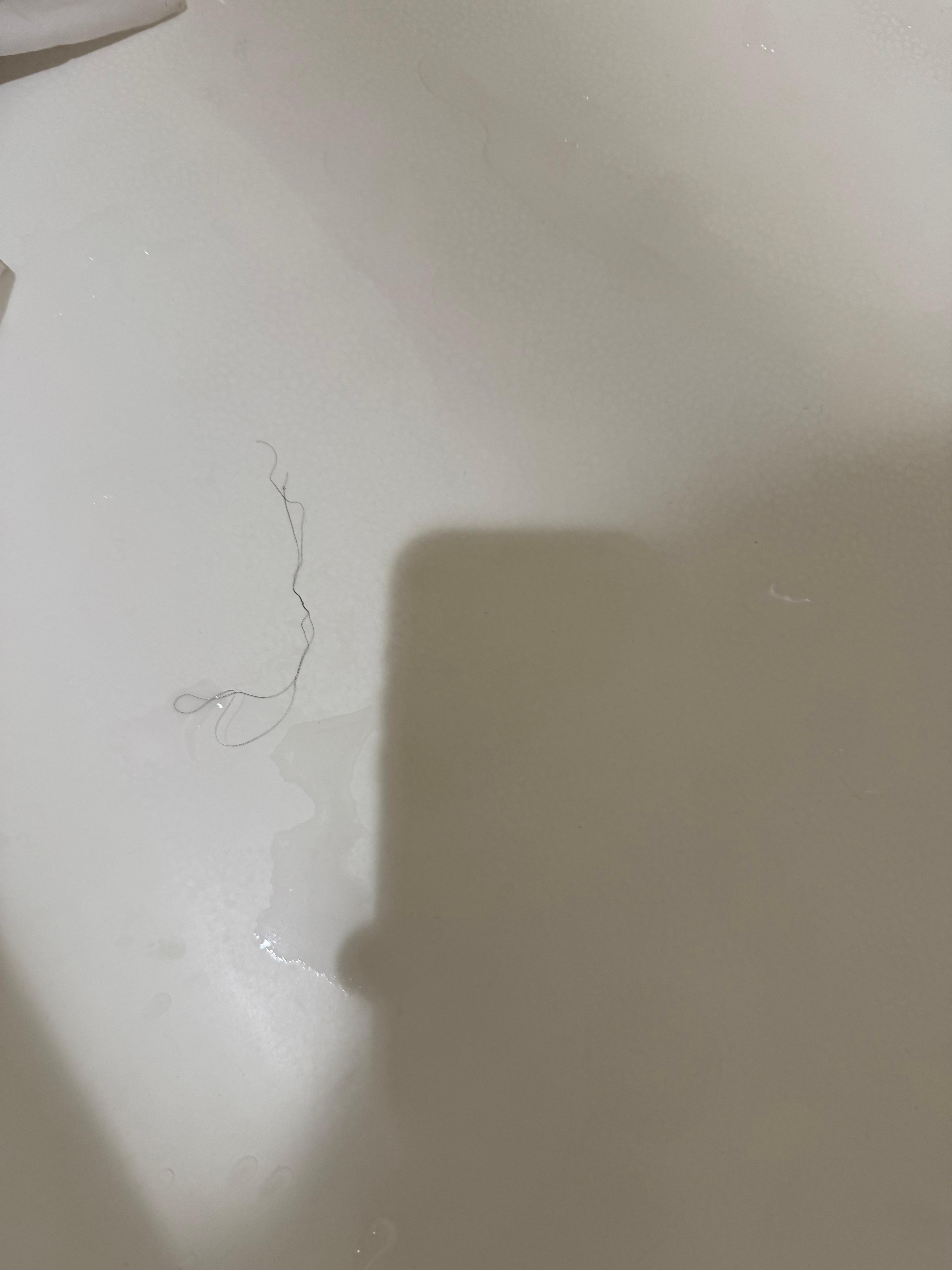 Hair in tub