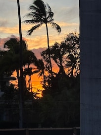 Sunset from upper deck of house.