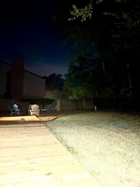 We enjoyed spending our evenings in the backyard around the fire pit!