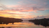 Beautiful sunset from room balcony.