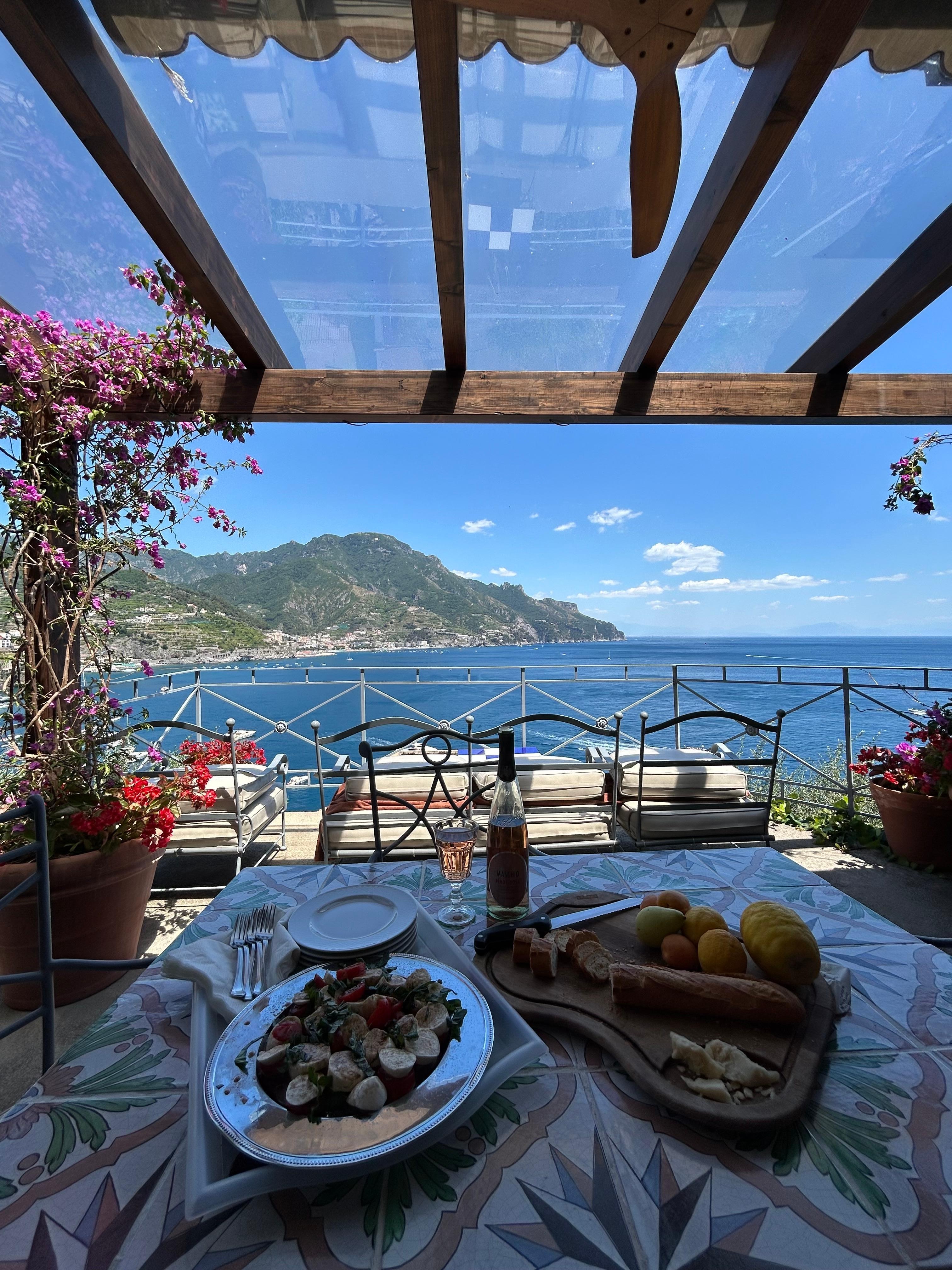 Ate our meals on the lovely terrace with ceiling fan