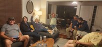 Comfortable gathering for our group of 8.