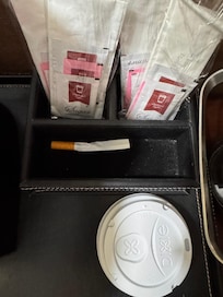 In the tray where the coffee packages were.