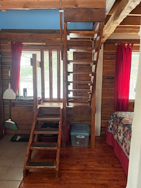 Staircase is narrow but totally adequate.