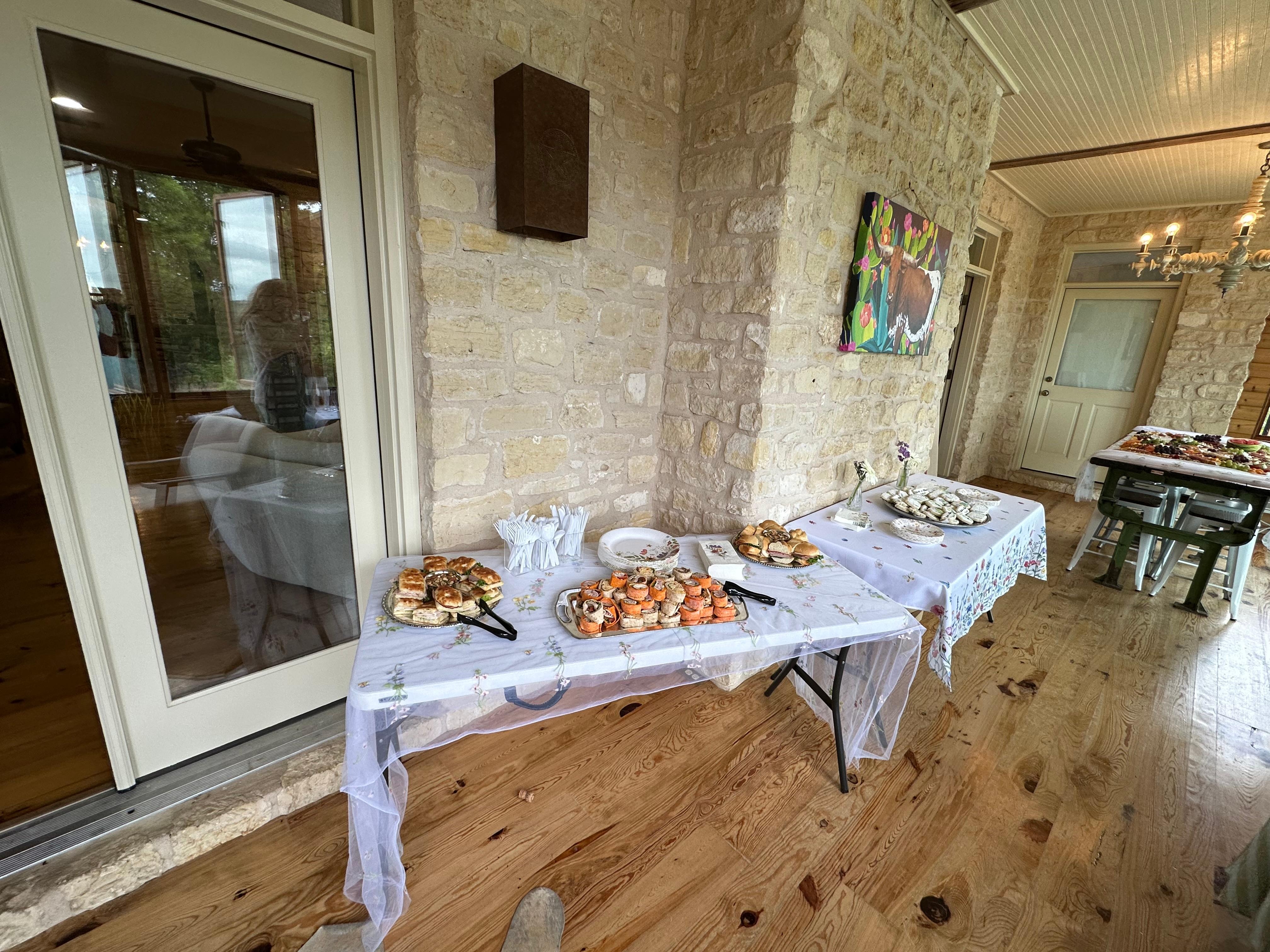 Food set up; plenty of room