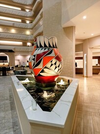 Another view of the exquisite Acoma pottery. This pueblo is probably older than the one in Taos, and was the last to be conquered by New Spain. It's great to see another hotel giving the pueblos true respect.