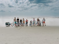 Biking the beach.