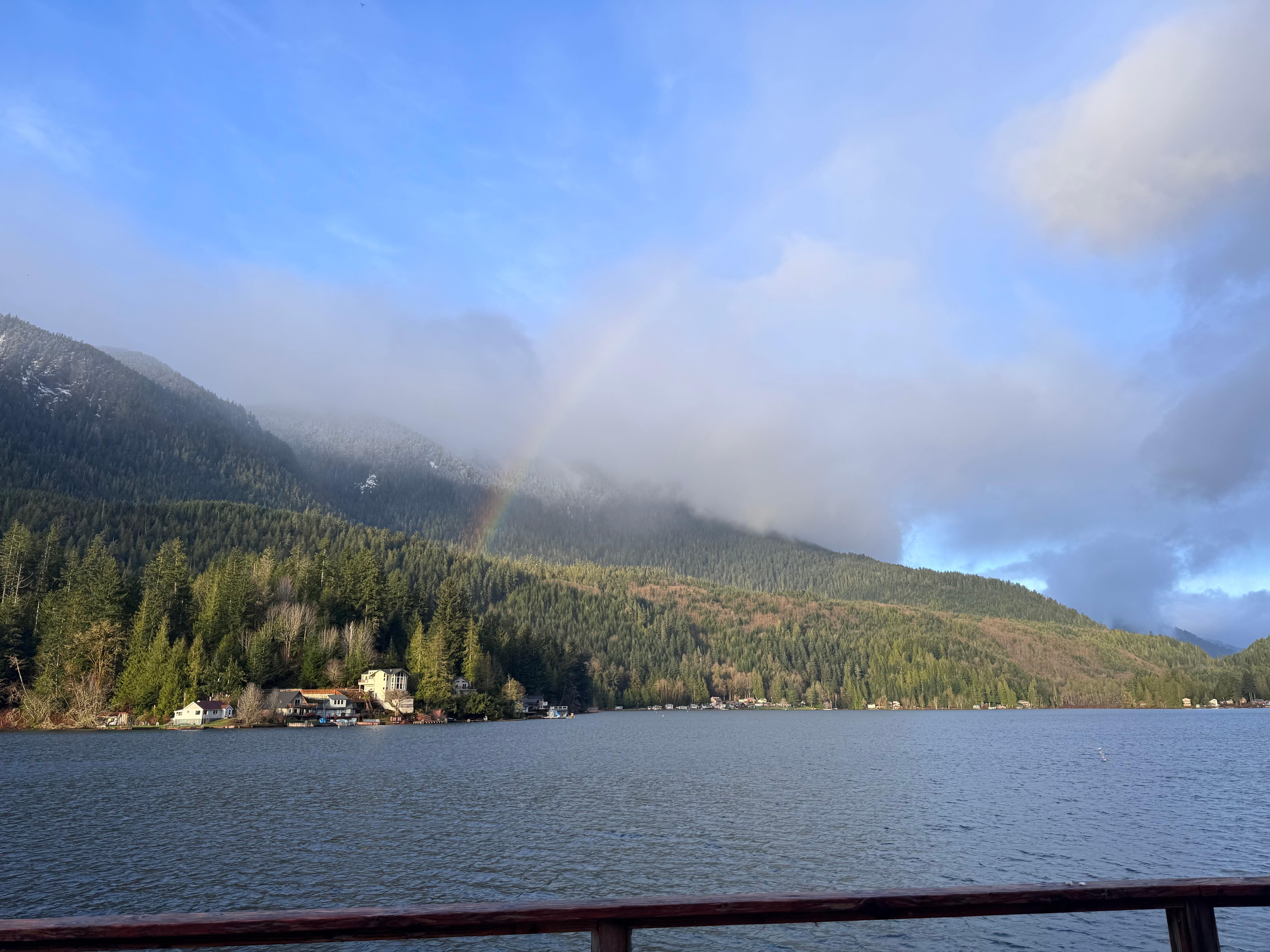 Morning rainbows off the deck