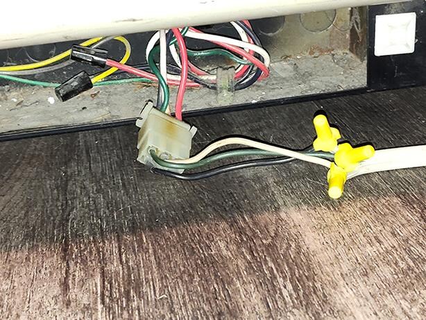 Wiring for the air conditioner.