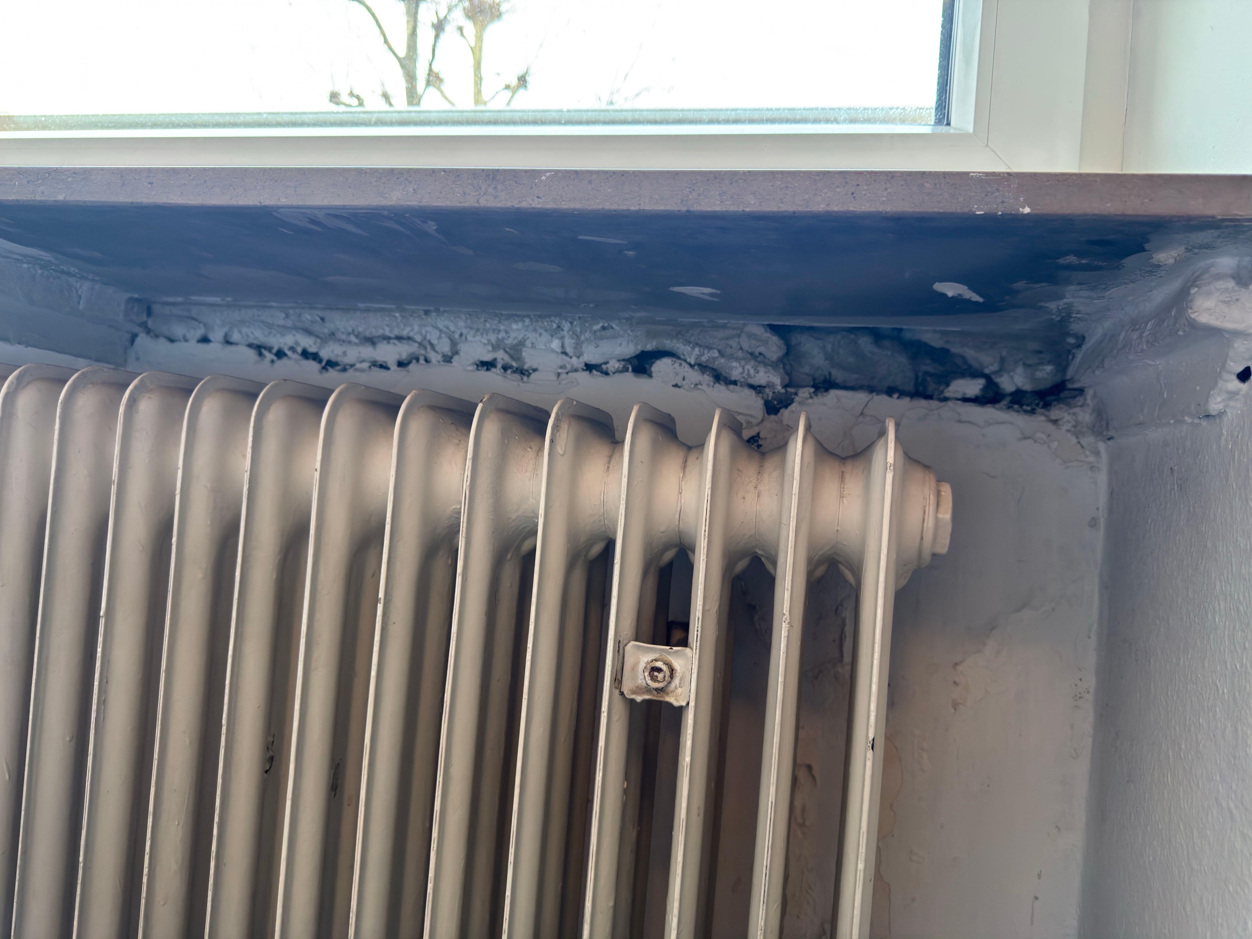 Broken wall, smell like mold