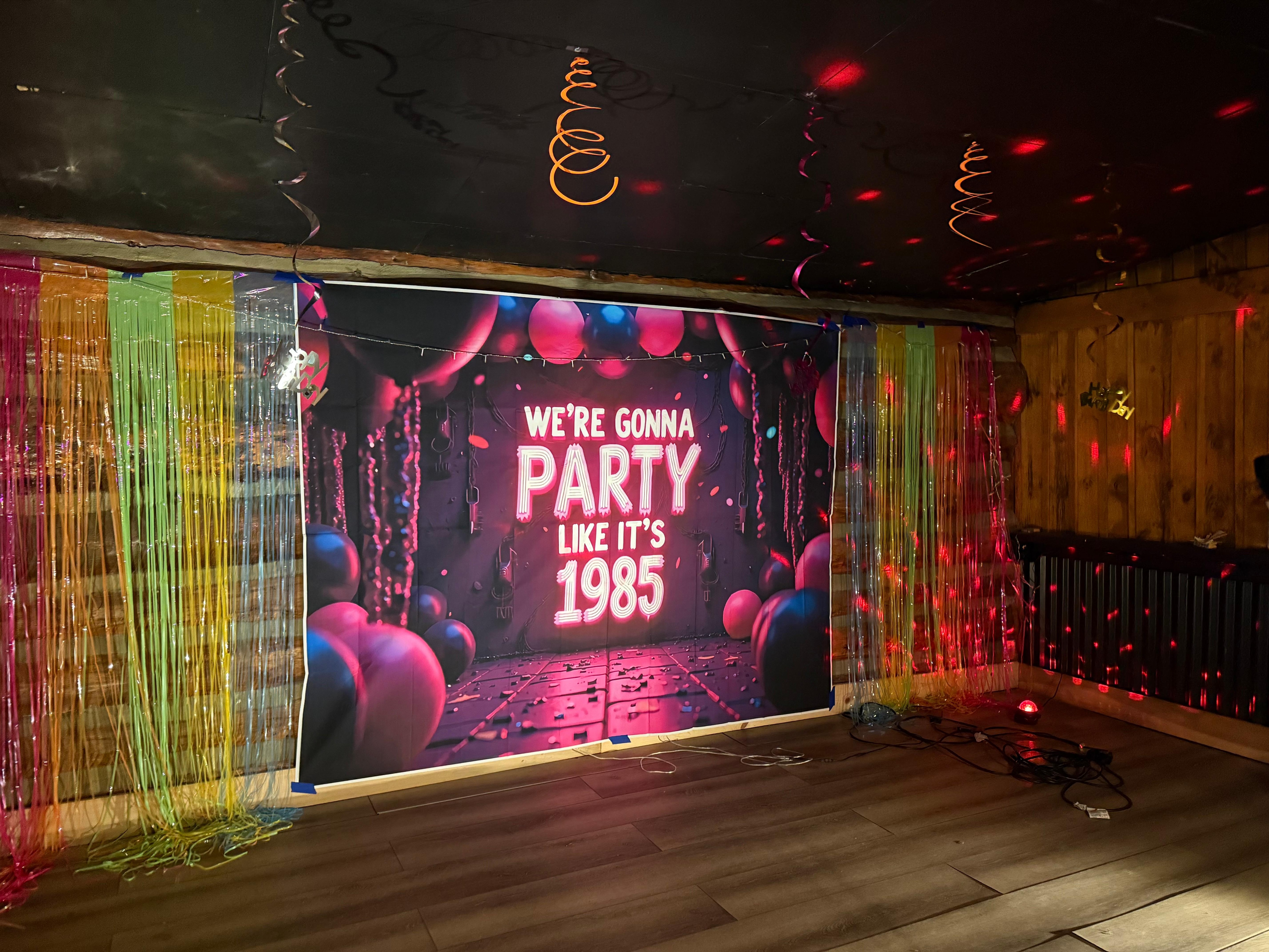 Decorating the stage for the big party