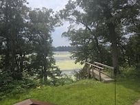 Lake view and dock.