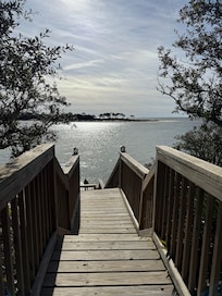 The view walking down to the sound.