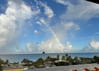 Early morning rainbows on the balcony