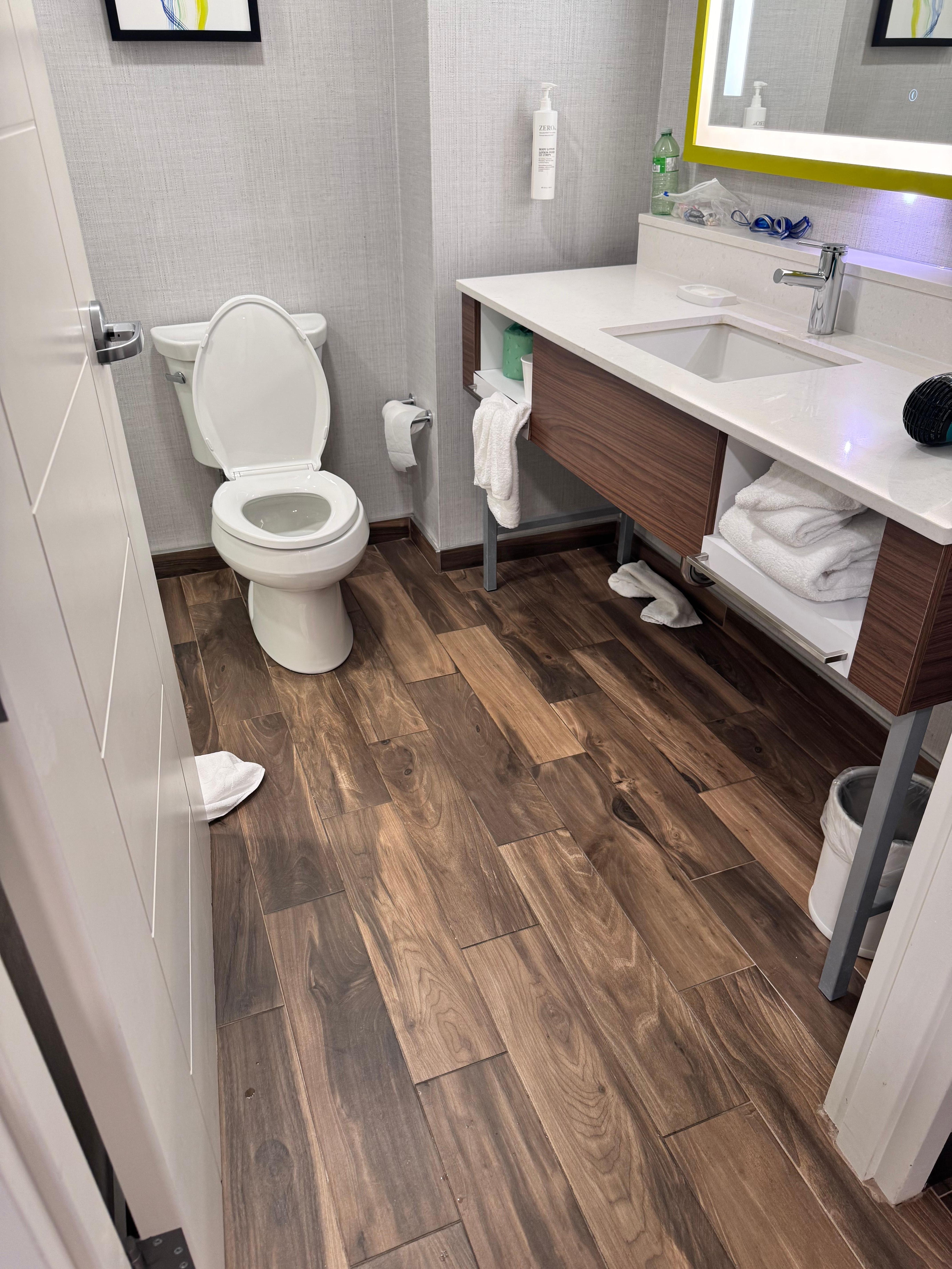 2 minutes after this was mopped the floor was completely dry. No idea how they can shift the blame on a customer like this. 