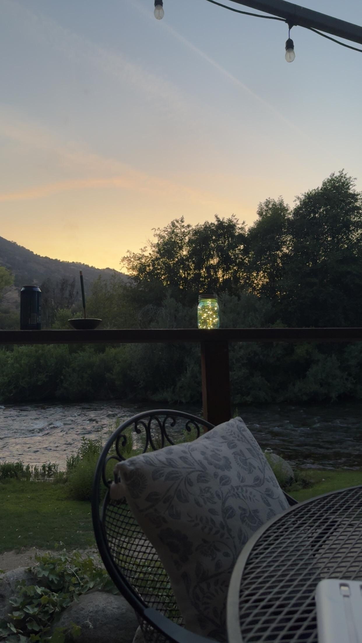 Sunset from deck.